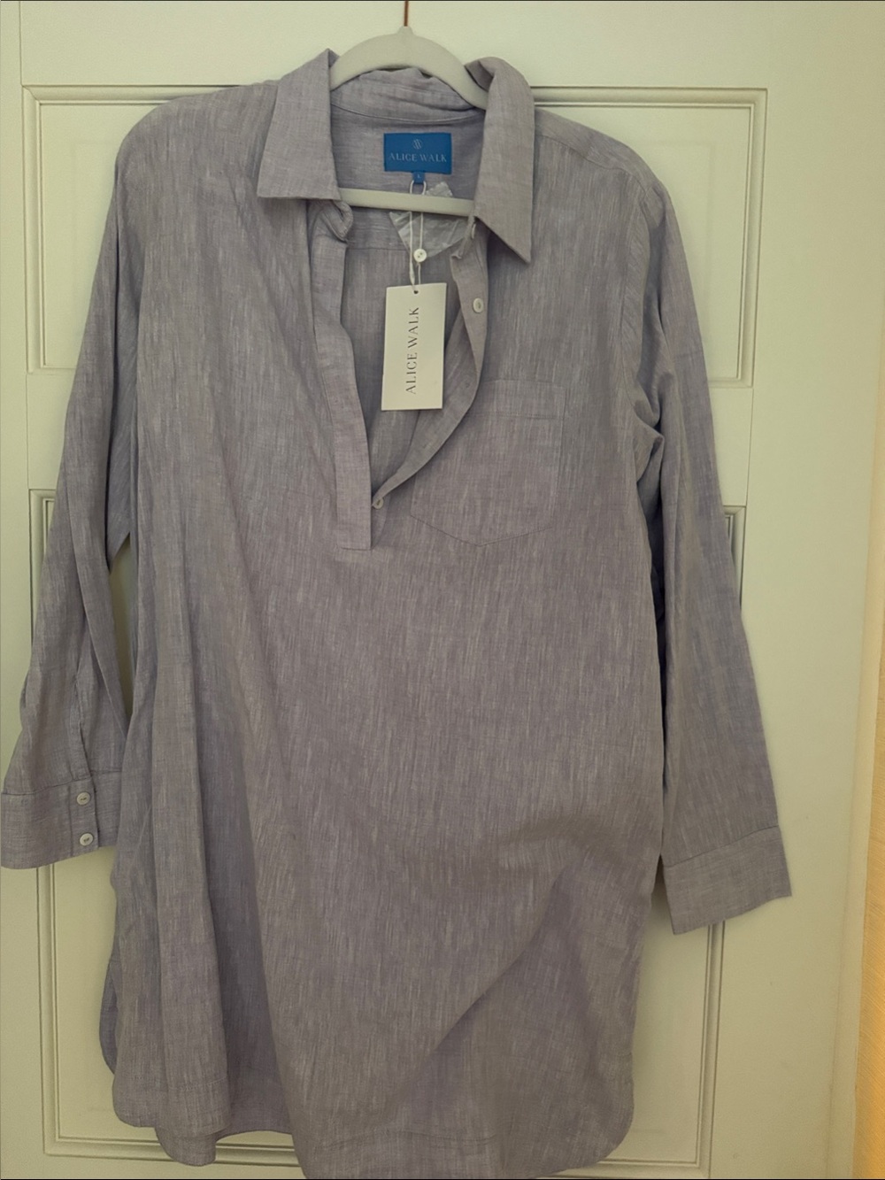 Alice Walk Lavender Collared Tunic Shirt